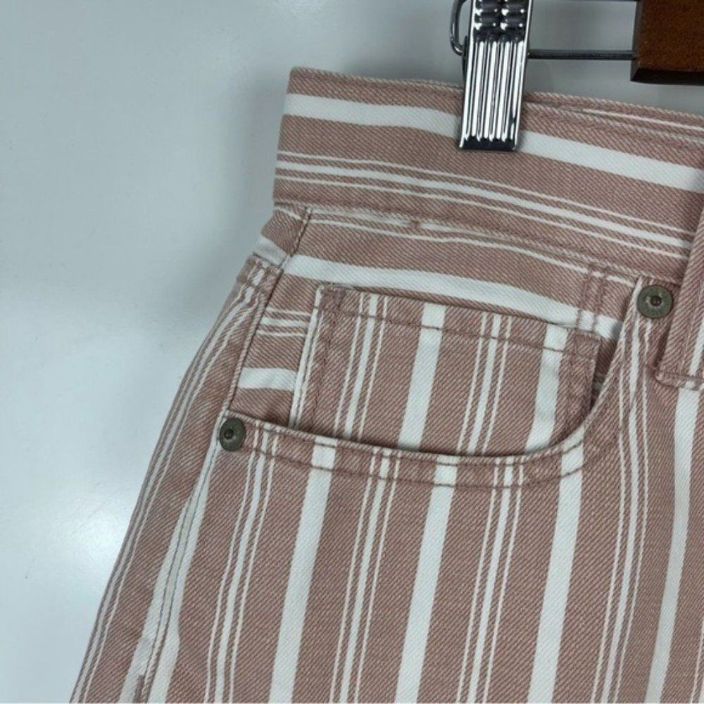 American Eagle Outfitters Striped Denim Mom Shorts Women's Size 12 Regular - Picture 2 of 8